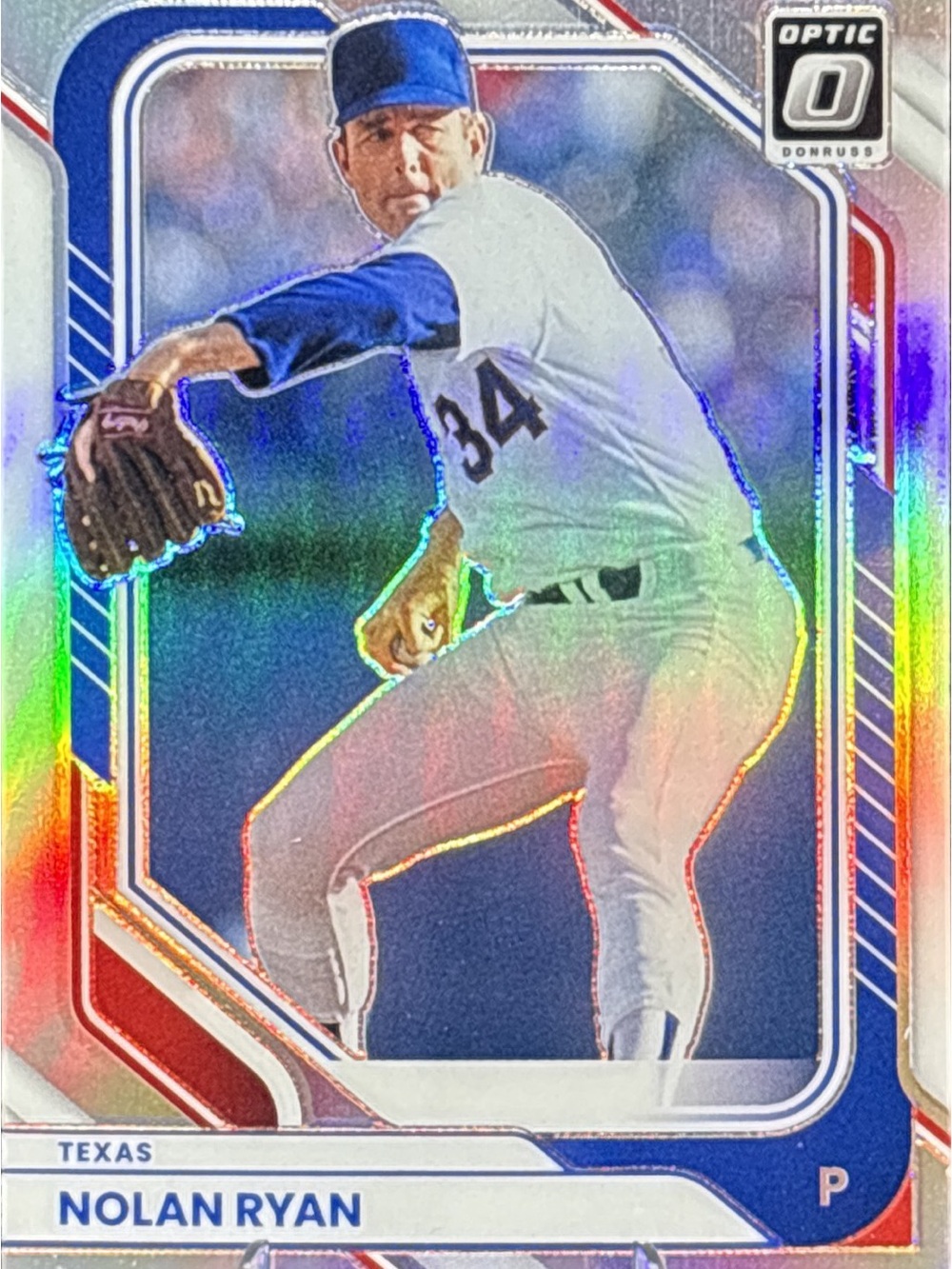 Panini Optic Nolan Ryan Baseball Trading Card - Rainbow Prizm